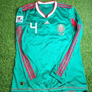 Marquez Mexico 2010 WORLD CUP Home Long Sleeve Soccer Jersey Shirt L SKU# P41409